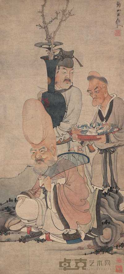 陈洪绶（款） 人物 立轴 103×47cm